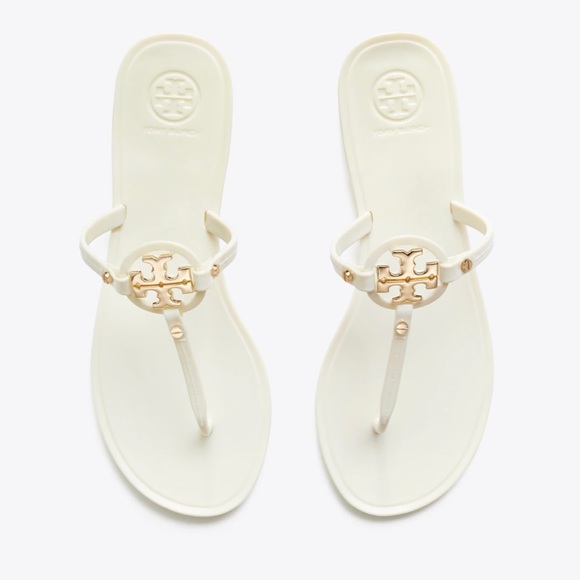 Tory Burch Mini Miler Jelly Thong Ivory Sandals Size 8 - Picture 1 of 6